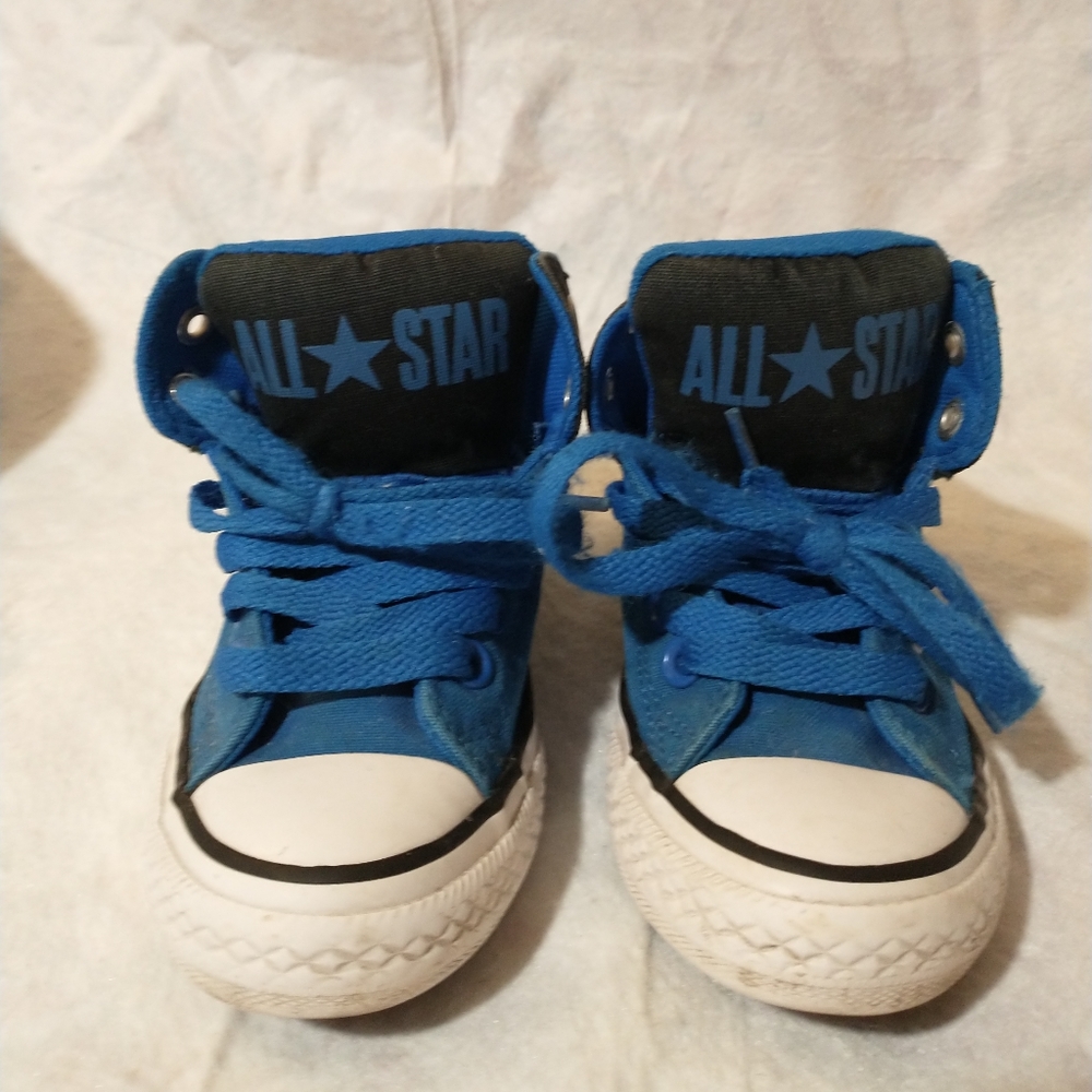 Boys Converse All Star Chuck Taylors Size 12 High Tops Blue and Black - Picture 2 of 9